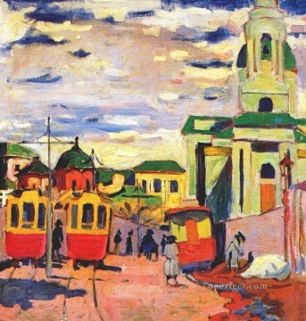 calle Moscú 1910 Aristarkh Vasilevich Lentulov Pinturas al óleo
